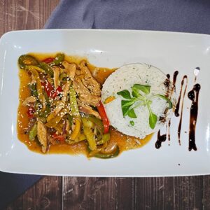 Pui asiatic cu orez basmati